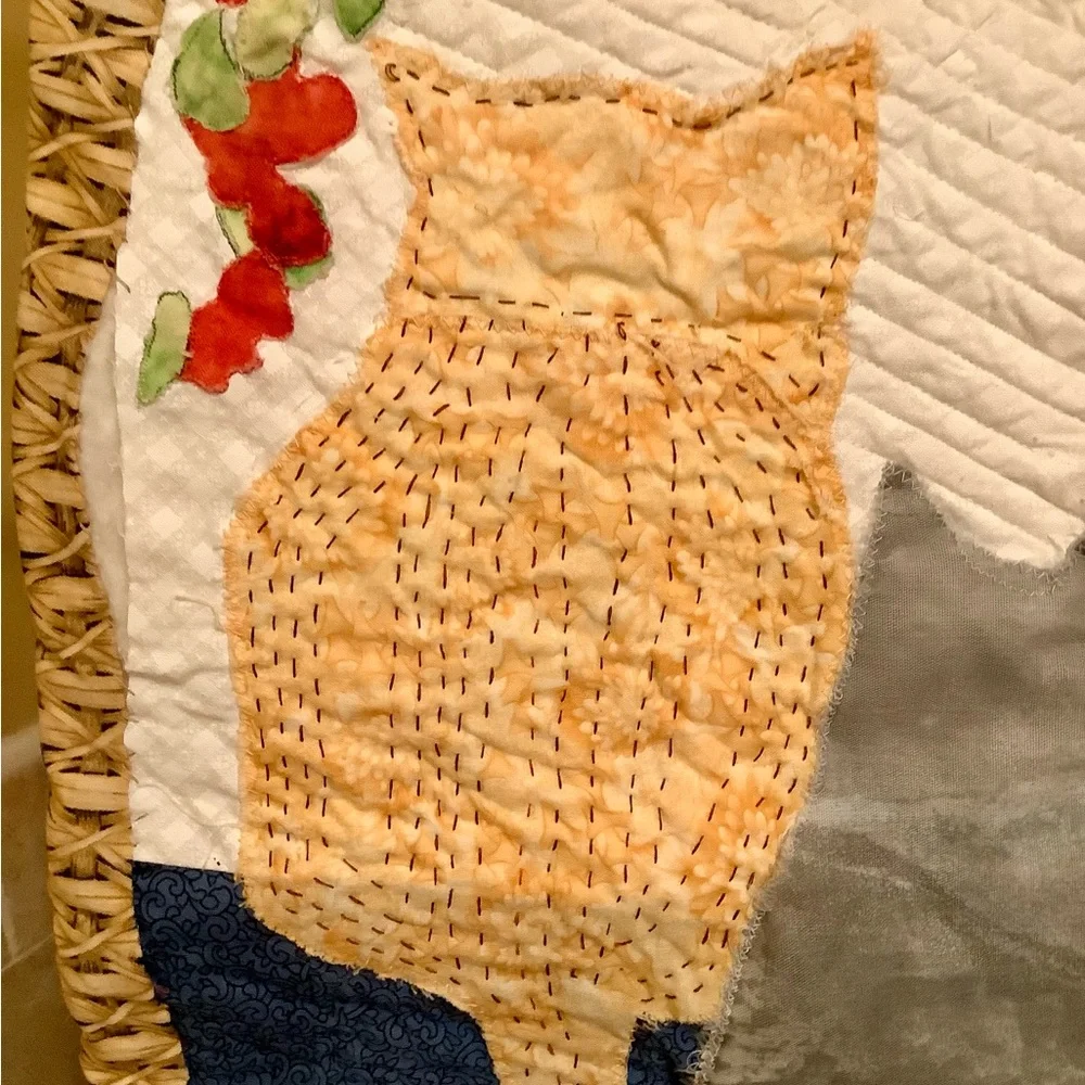 Unique handmade cat, kitties, wall hanging. Hand sewn. Perfect for the cat lover